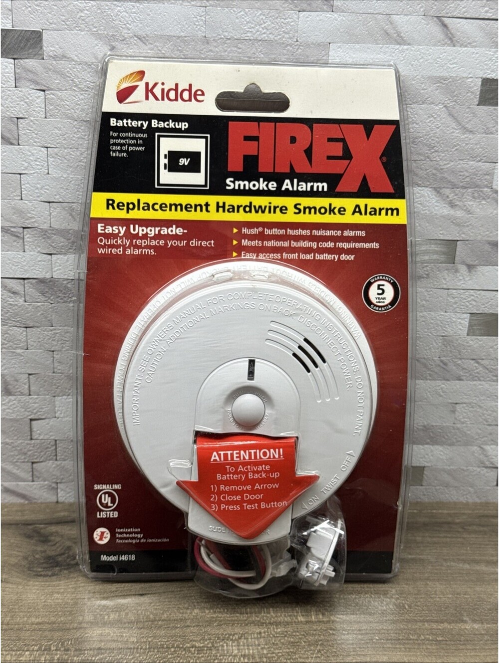 Kidde Firex i4618 Replacement Hardwire Smoke Alarm 120V Battery Backup